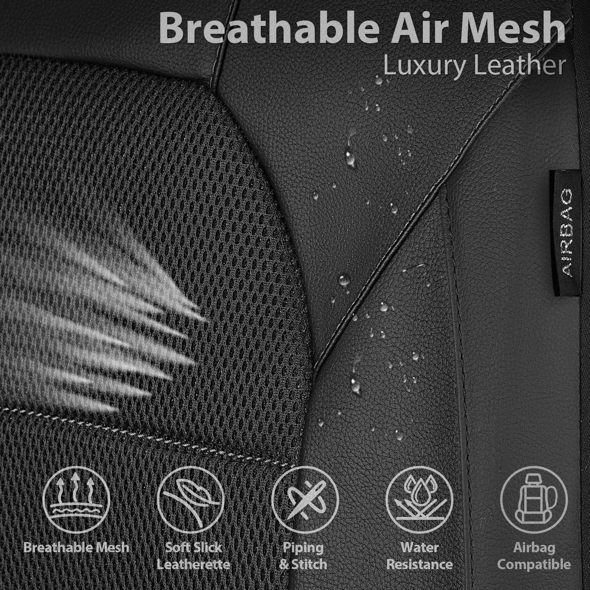 Universal Leather Two Front Seat Covers,Sport seat Covers fits Most - photo 3