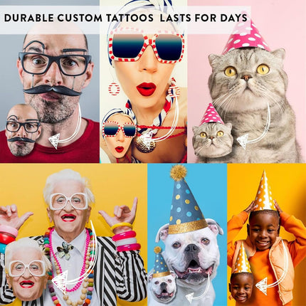 Personalized Face Temporary Tattoos - 25 Pack Personalized Photo Tattoos for Bachelorette Party, Weddings, Birthday, Graduation - Waterproof Custom Body Art for Kids & Adults - Party Favors - 2 Inch