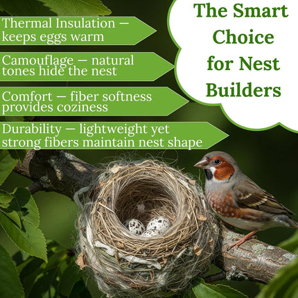 Bird Nesting Material – Hummingbird Nesting Material - Natural Nest Bedding Refill for Hummingbirds Parakeets Finches Canaries Wrens Wild Birds – Ideal Supplies for Cages Gardens Nesting Boxes 3.6 oz