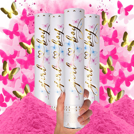 Gender Reveal Confetti Cannon, Biodegradable Blue Powder, 2 Pack