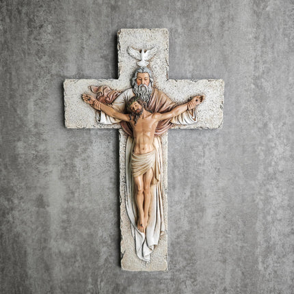 Catholic Holy Trinity Crucifix Wall Cross 9.5" H Jesus Crosses for Wall