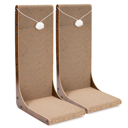 23.6 in L-Shaped Cardboard Cat Scratcher, 2-Pack for Indoor Cat