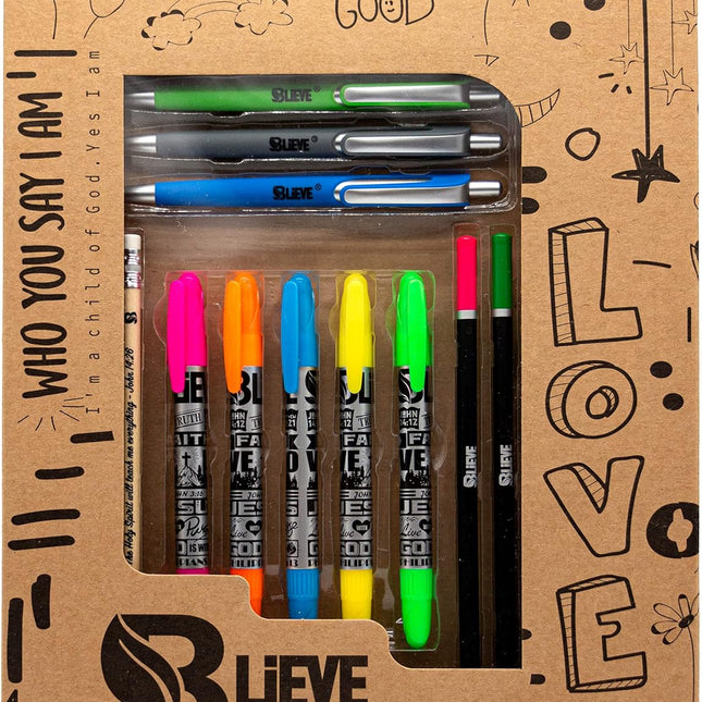 Bible Journaling Kit With Gel Highlighters And Pens No Bleed, Scripture Markers and Pencils Supplies, Stencils Planner