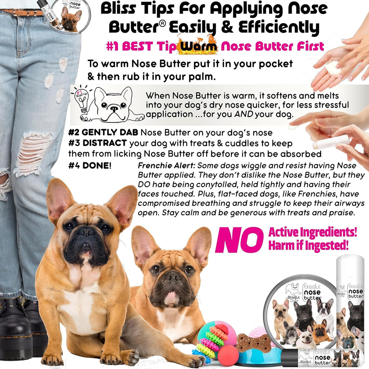 Cream French Bulldog, Versatile Dog Nose Balm for Dry Nose, Nose Moisturizer, Easy-to-Apply Dog - photo 4
