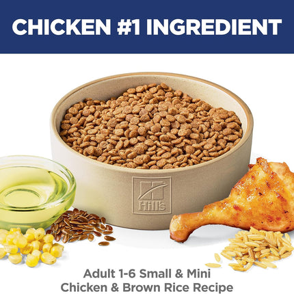 Hill's Science Diet Small & Mini, Adult 1-6, Small & Mini Breeds Premium Nutrition, Dry Dog Food, Chicken & Brown Rice, 4.5 lb Bag