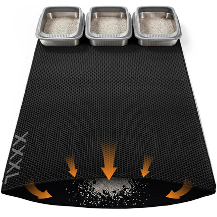 Cat Litter Mat 47"x33" Urine-Proof XL Litter Mat for Litter Box Mat
