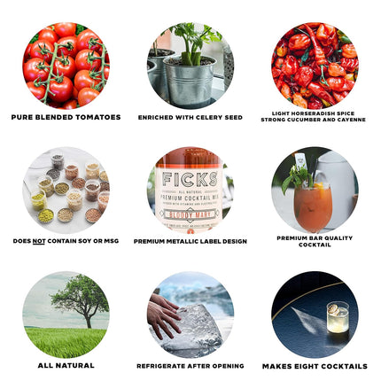 Ficks Premium Cocktail Mix (Bloody Mary, 32oz ea.)