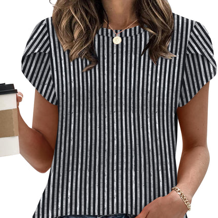 Womens Summer Tops Dressy Casual Blouses Short Sleeve Shirts for Women Business Casual Beach Vacation Outfits
