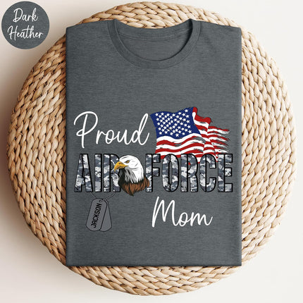 Custom Proud Air Force Mom Shirt Personalized Air Force Family Shirts Military Boot Camp Gifts Basic Training Graduation Tee
