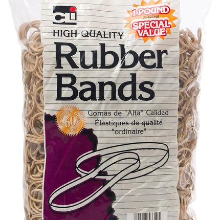 Charles Leonard Rubber Bands, 3/8 Ounce Bags, Amber, Assorted Sizes (56381)