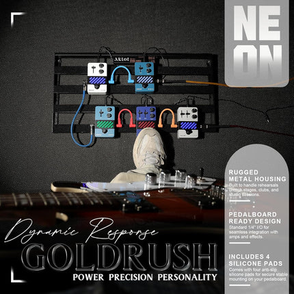 AKLOT Octave Electric Guitar Pedal: Fast Tracking & Dynamic Response, +1/-1 Octave & Level Controls, Mini Guitar Effects Pedal True Bypass, NEON SubShift