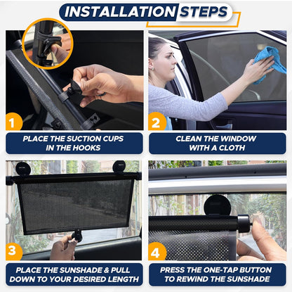 Car Side Window Retractable Sun Shade, 2 Pack, 15 in x 17 in - photo 4