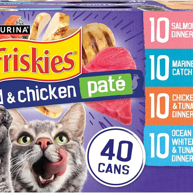 Pate Wet Cat Food Variety Pack Seafood and Chicken Pate Favorites
