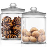 Elegant Cookie Jar. 2 Large Glass Jar With Lid. Jars for Kitchen Counter with Lids, Candy Jar, Decorative Apothecary Canisters, Half Gallon Lid Airtight