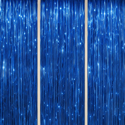 3 Pack Foil Fringe Backdrop - Purple Shiny Tinsel Curtains for Party Decoration/Photo Booth Props - 3.3x8.2 FT Metallic Foil Backdrop for Birthday, Wedding, Graduation, Christmas.