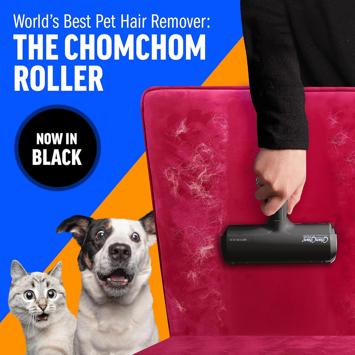 Roller Pet Hair Remover – Original Size Reusable Lint Roller for Cat & Dog Hair on Furniture, Couch - photo 2