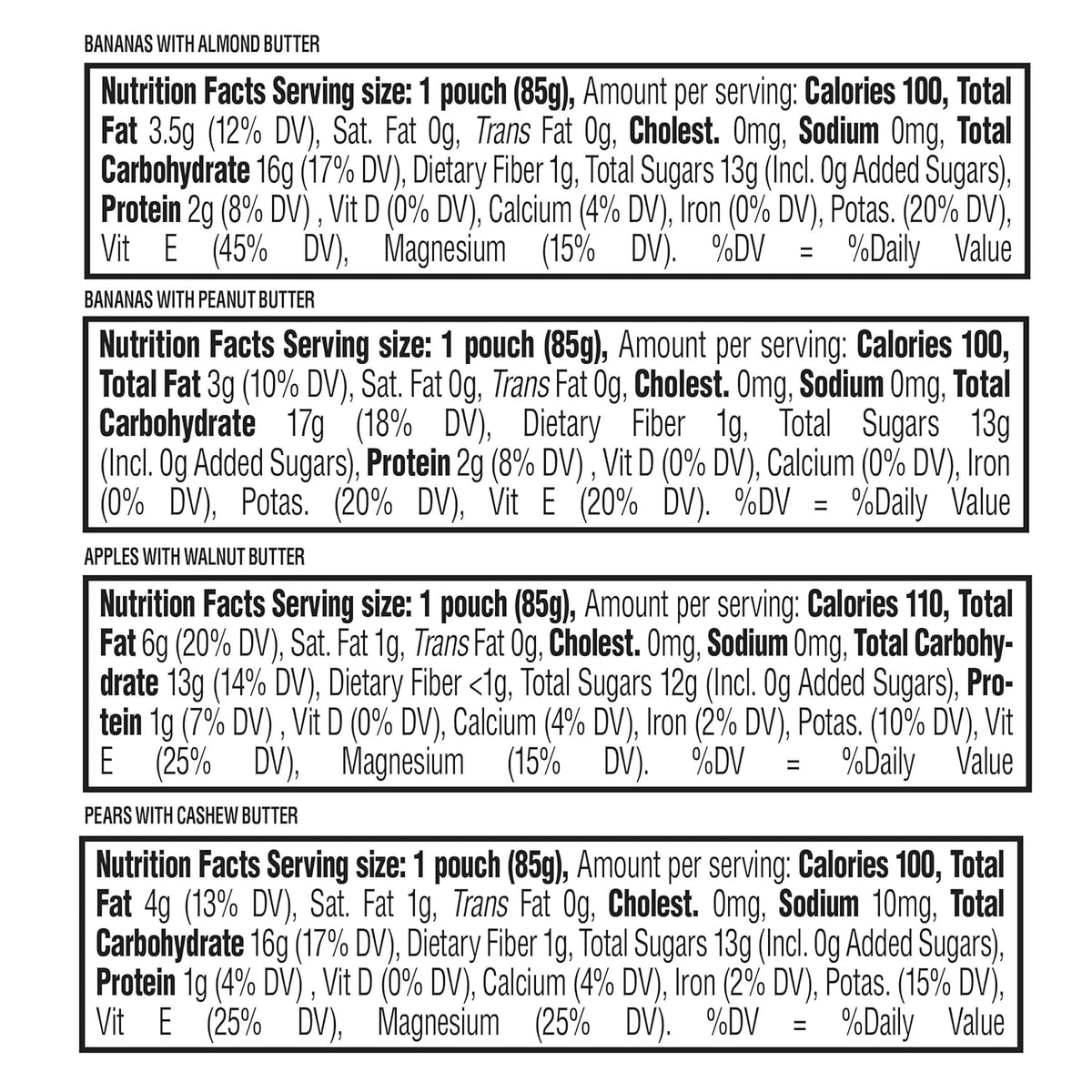 Nutty Blends Stage 2 Fruit & Nut Butter Puree Pouches, 6+ Months, 8 Variety Count - photo 2