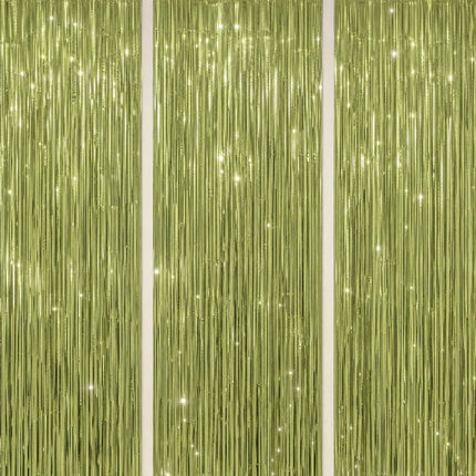 3 Pack Foil Fringe Backdrop - Purple Shiny Tinsel Curtains for Party Decoration/Photo Booth Props - 3.3x8.2 FT Metallic Foil Backdrop for Birthday, Wedding, Graduation, Christmas.