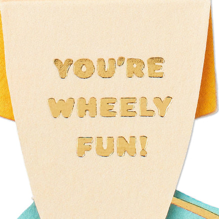 Hallmark Kids Easter Card, Wheely Fun (Die-Cut Bunny on Scooter with Removable Carrot Card) for Son, Daughter, Grandchild