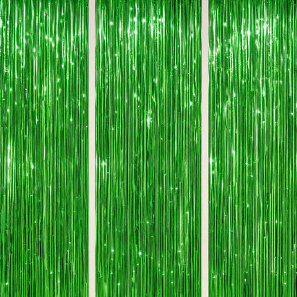 3 Pack Foil Fringe Backdrop - Purple Shiny Tinsel Curtains for Party Decoration/Photo Booth Props - 3.3x8.2 FT Metallic Foil Backdrop for Birthday, Wedding, Graduation, Christmas.