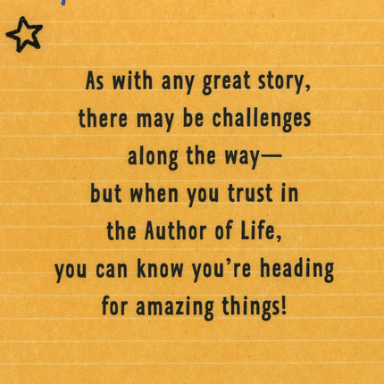 DaySpring Religious Graduation Card (God Is Writing Your Next Chapter) for Son, Daughter, Grandchild, Niece, Nephew
