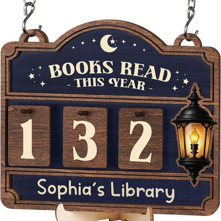 Books Read This Year Counter Valentines Day Gifts For Women Readers, Personalized Book Counter Tracker Bookshelf Decor, Bookish Gifts Accessories For Book Lovers, Bookworm, Bookclub Stocking Stuffers
