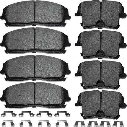 Brake Pads Front and Rear Compatible with Chrysler 300, Dodge Challenger Charger Magnum Automotive Replacement Brake Pads Semi-Metallic D1056 D1057