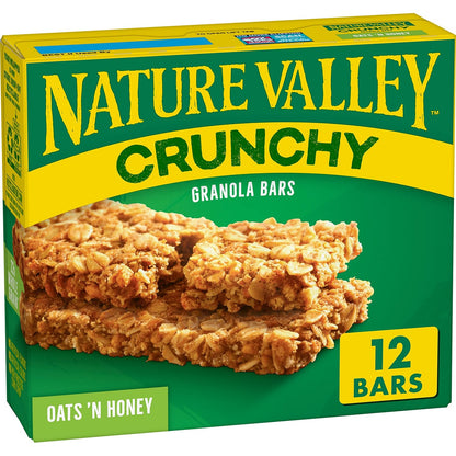 Crunchy Granola Bars, Oats 'n Honey, 12 Ct, 8.94 oz (6 Pouches)