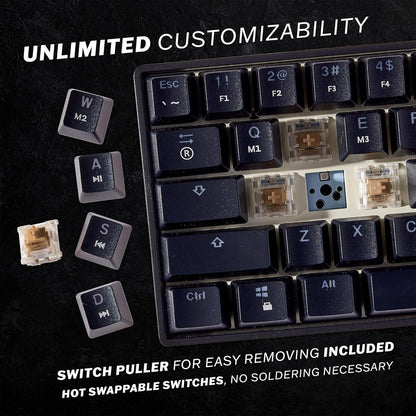 61-Key Wired Programmable Mechanical Gaming Keyboard with Multi-Color RGB Backlighting and Clicky - photo 3