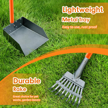 Pooper Scooper, Long Handle Dog Poop Scooper for Medium Small Dogs