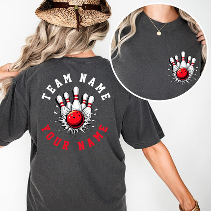 Custom Bowling Shirts for Men and Women Personalized Bowling Team Shirts with Name Gifts for Bowlers Bowling Night Tshirt Bowler League Tshirt