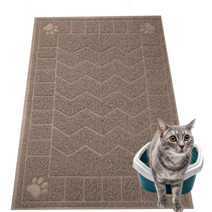 Cat Litter Box Mat, 35" x 24" Large Waterproof Litter Trapping Mat