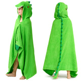 Dinosaur Hooded Towel for Kids Soft 100% Cotton Bath Beach Towel 30" x 50" for Kids 3-8 Years Toddler Pool Poncho with Hood Absorbent Swim Wrap for Boys Girls
