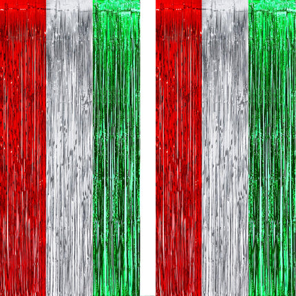 Iridescent Party Streamers Backdrop 3.2ft x 6.5ft 2 PCS
