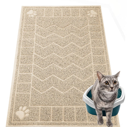 Cat Litter Box Mat, 35" x 24" Large Waterproof Litter Trapping Mat