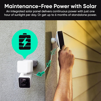 WYZE Solar Cam Pan (Flagship Model), Wireless Outdoor Cam Pan, 2K 360° Pan-Tilt Battery Powered 2.4GHz Wi-Fi Cameras for Home Security, AI Motion Detection, Color Night Vision (Renewed)