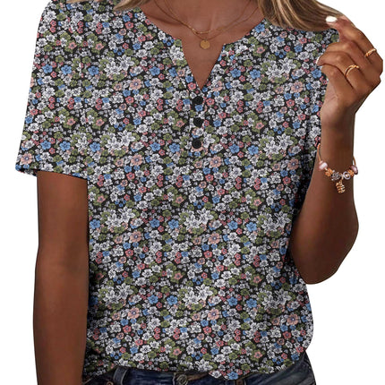 Blusas de verano para mujer, casuales, manga corta, cuello en V