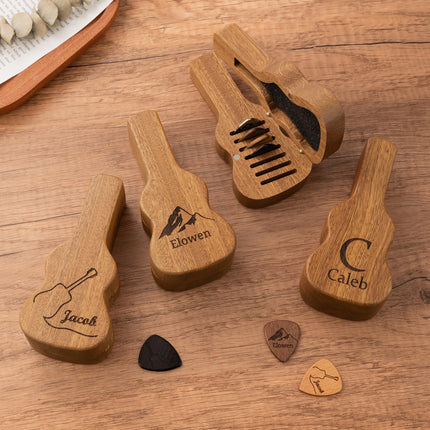 Personalized Guitar Pick Holder Case with Engraved Name