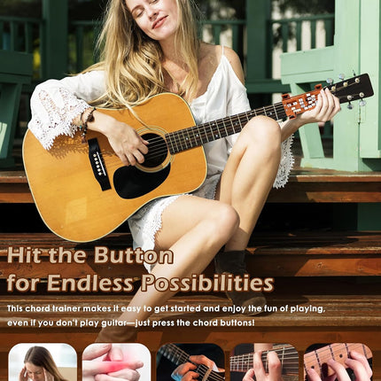 Brown Guitar Chord Presser, Guitar Chords Trainer for Beginners and Arthritis Player, From Pain to Play - The Arthritis-Friendly Chord Tool, No More Sore Fingers - Chord Helper for Beginners