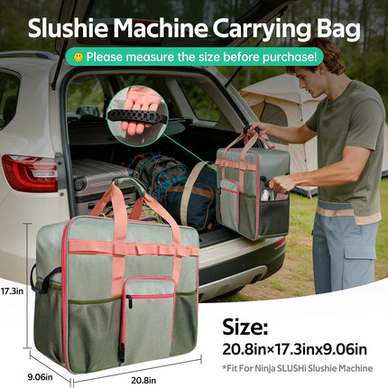 Carrying Bag for Ninja SLUSHi Max XXL - Easy Access Front Panel, Multiple Pockets for Ninja Slushie Machine Accessories FS605, Rugged Bag with Multiple Handles