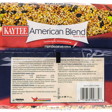 Kaytee Wild Bird American Blend Seed Cake, 2.3 Pounds