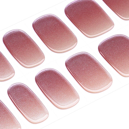 DANNI & TONI Semi Cured Gel Nail Strips Cinnamon Gradient Mirror Gel Nail Wraps 28 Stickers | Cinnamon Glow