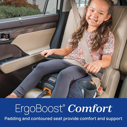 Chicco GoFit ClearTex Plus Backless Booster Car Seat, Latch Attachment, Quick-Release Latch Removal, Portable Car Booster Seat for Children at Least 4 Years Old and 40-110 lbs, Confetti/Black