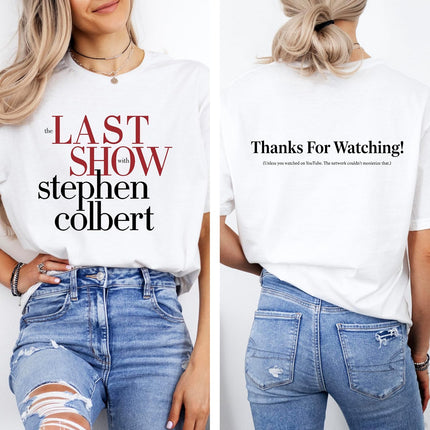 The Last Show Stephen Colbert 2026 Shirt, Thanks for Watching Tee, The Last Show Merch Navy