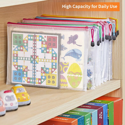 A4 Letter Size 24-Pack Zipper Mesh Document Pouches in 10 Colors - photo 4