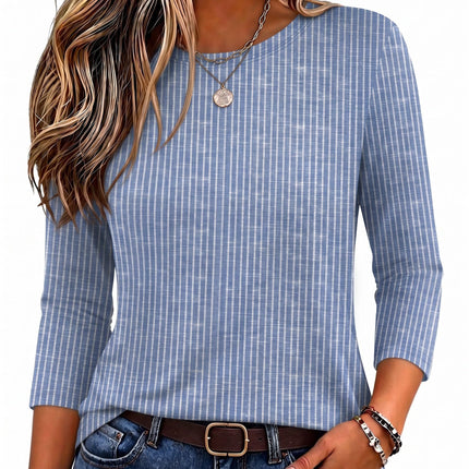 Women's Casual 3/4 Sleeve T-Shirts Round Neck Tunic Tops Work Blouse