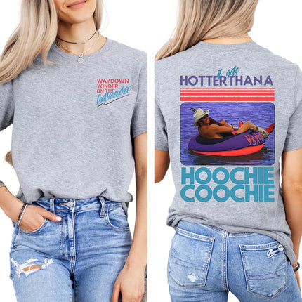Hotter Than A Hoochie Coochie T-Shirt, Country Music Shirt, 90s Southern Song Lyric Tee, Funny Summer Country Concert Shirt