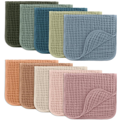 Muslin Burp Cloths 20" x 10", Pack of 10