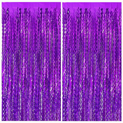 Tinsel Foil Fringe Curtains Wavy Backdrop for Parties Sparkle Metallic Wavy Foil Fringe Backdrop Curtain for Party Decorations Photo Booth Props for Birthday Graduation Wedding