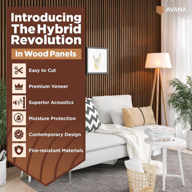Acoustic Wood Wall Panels – 93.2x11.25 Inch Panels